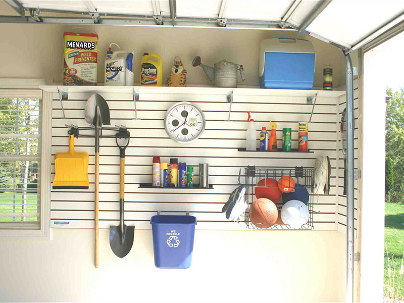 slatwall accessories for storage shed organization 1